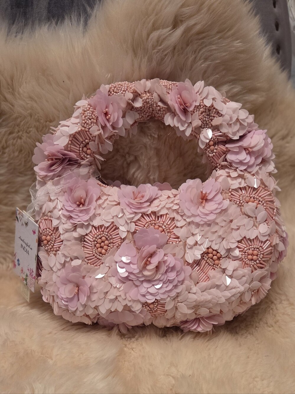 Viral Pink Floral 3D Beaded Floral Shoulder Bag NWT Marshalls/ TJ MAXX
